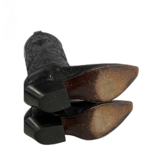Resistol Ranch Black Lizard Cowboy Boots Men 6.5B M3500SQ -Women 8-8.5 main image 2